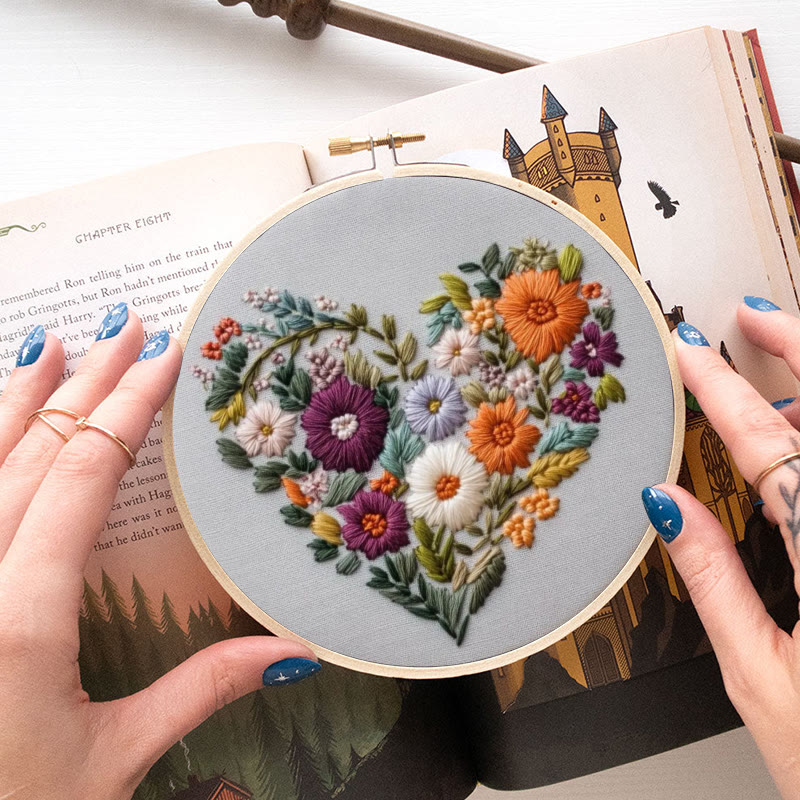 Rubbyoo Embroidery Kit - Charming Floral Heart | Beginner Handmade Craft | Diy Valentine Gift - image 5