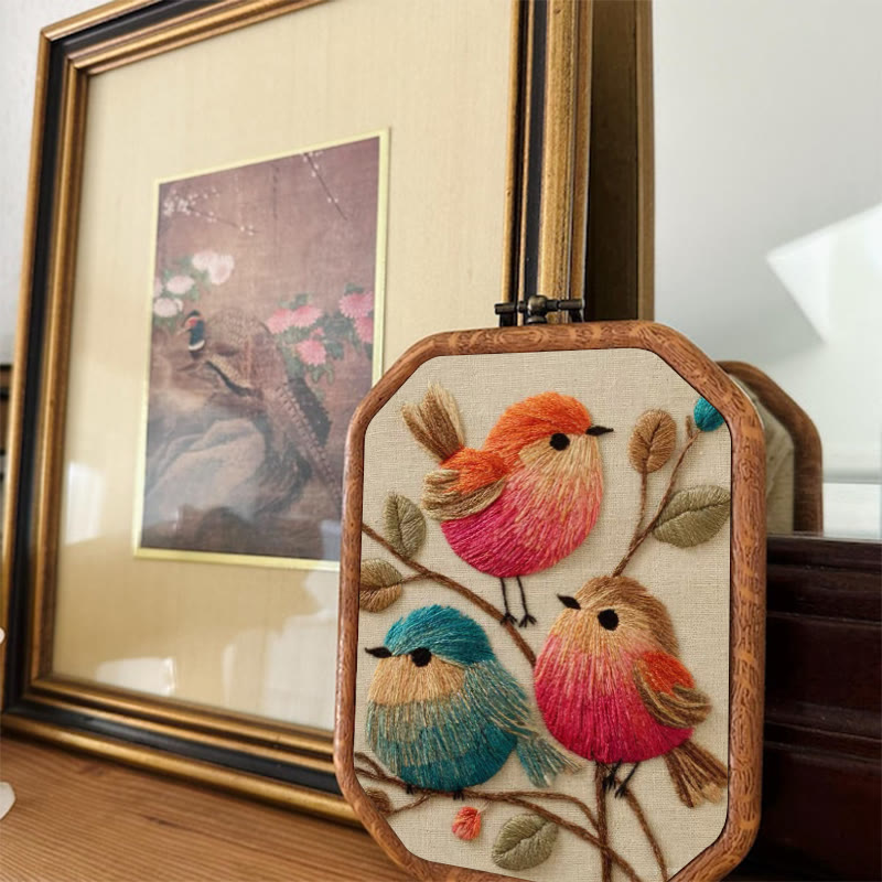 Rubbyoo Embroidery Kit - Vibrant Birds | Animal Hoop Art | Handmade Room Ornament - image 4
