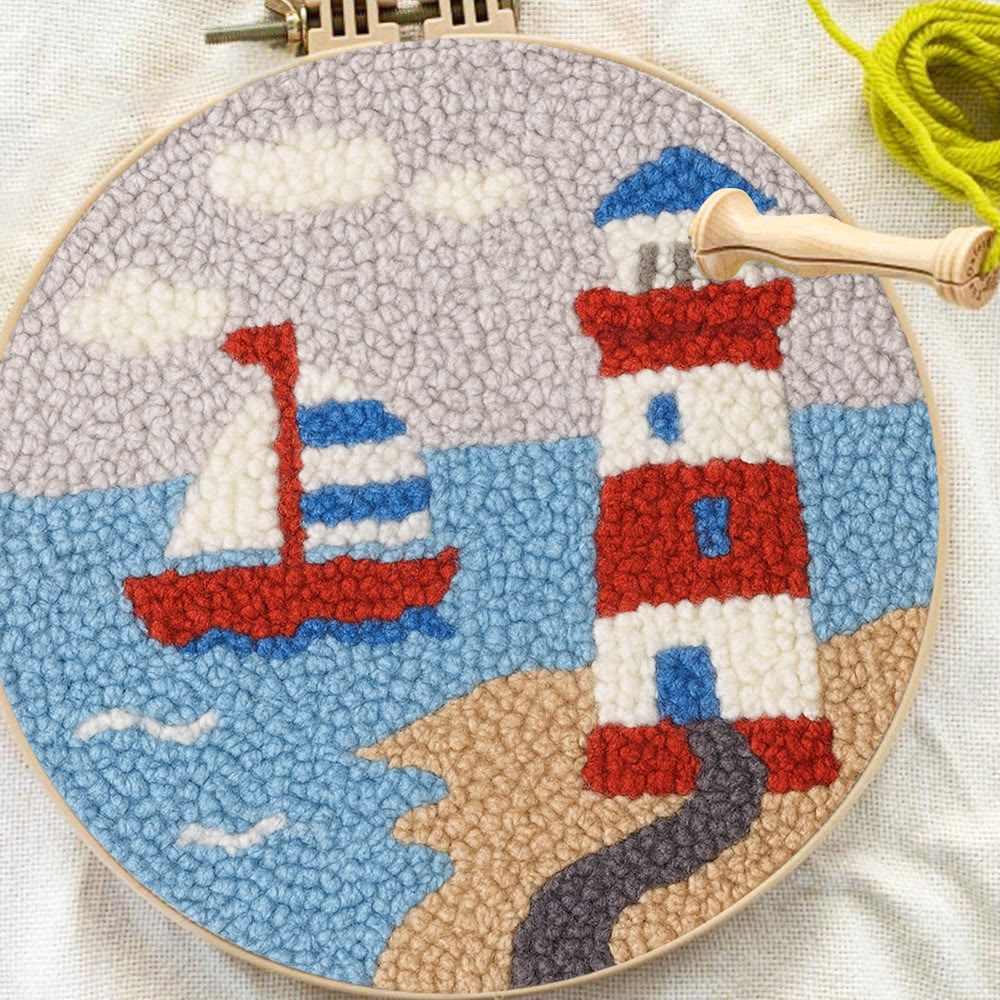 Seaside Lighthouse Punch Needle Kit - Handcrafted Art | Vibrant Handcraft Treasure - image 12