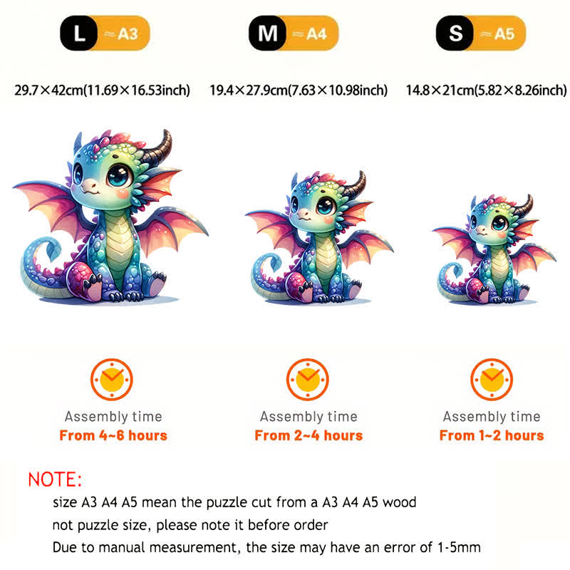 Rubbyoo Baby Dragon - Wooden Jigsaw Puzzle