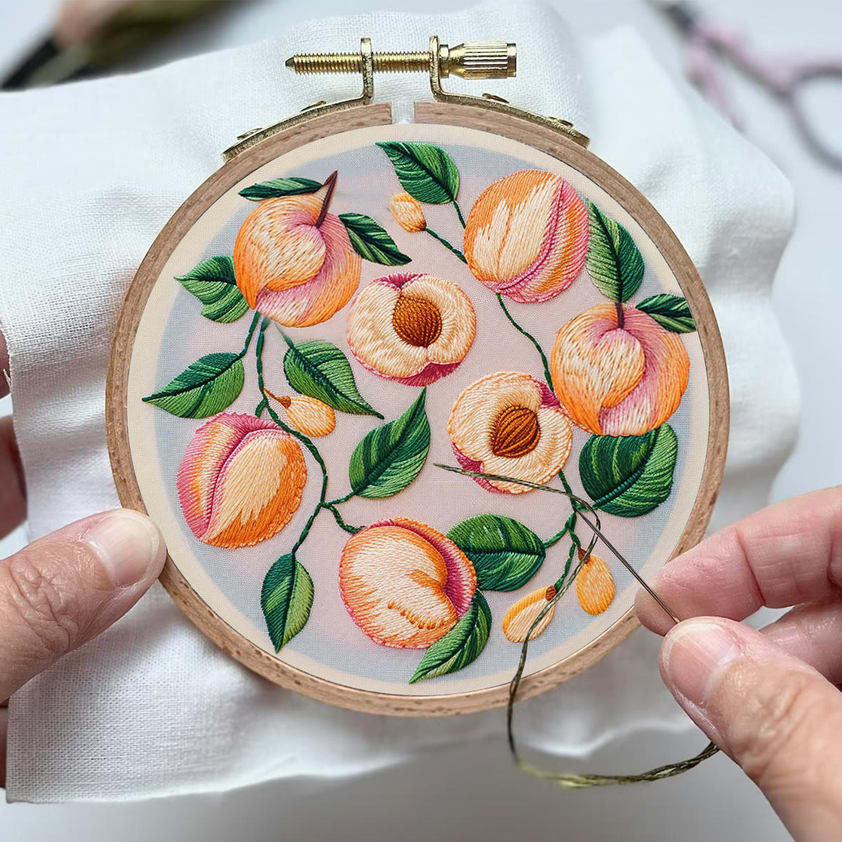Rubbyoo Embroidery Kit-  Peach Petals - image 4
