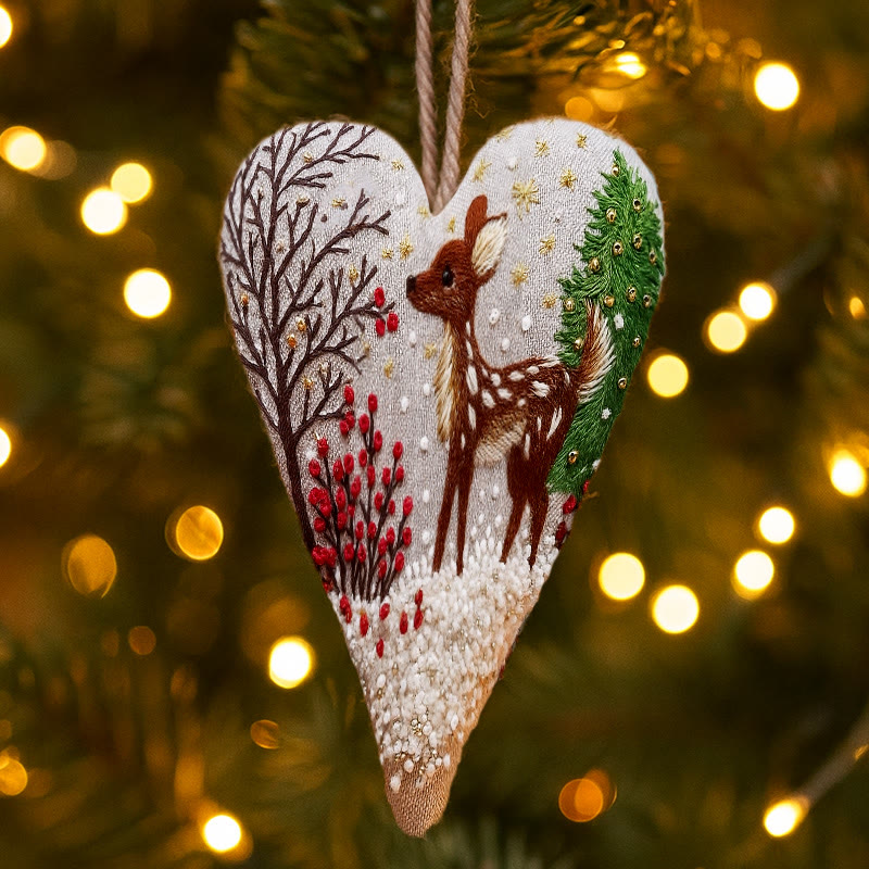 Rubbyoo Heart Embroidery Kit - Christmas Elk | Adorable Christmas Craft | Diy Hanging Ornament  - image 6