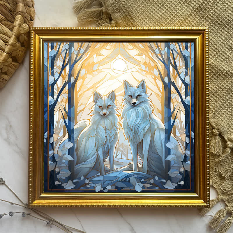 White snow fox - Wooden Jigsaw Puzzle