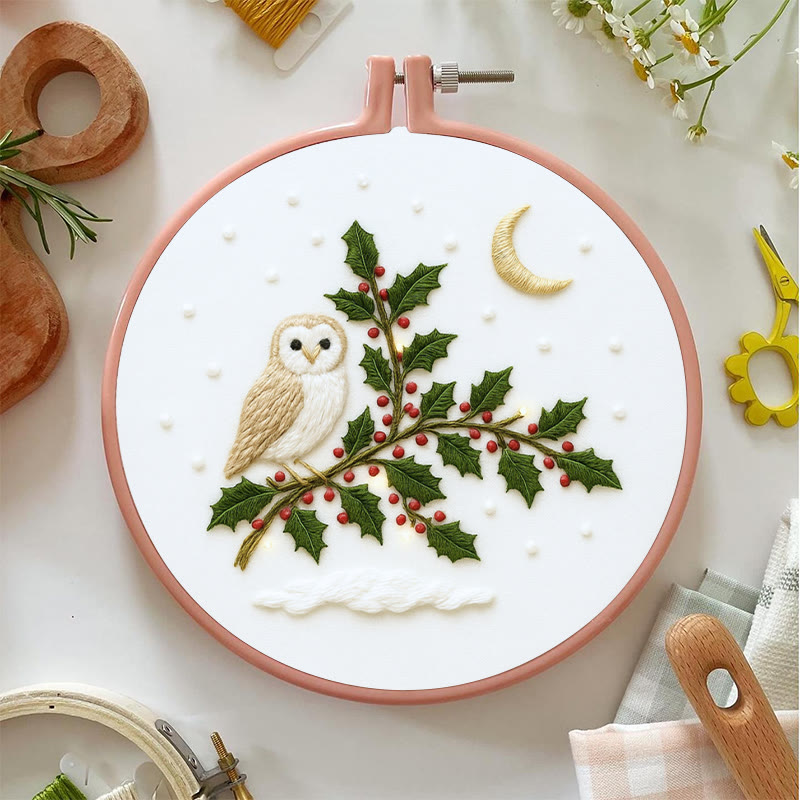 Rubbyoo Embroidery Kit - Winter Owl | Christmas Tree Decor | Diy Holiday Handicraft  - image 4