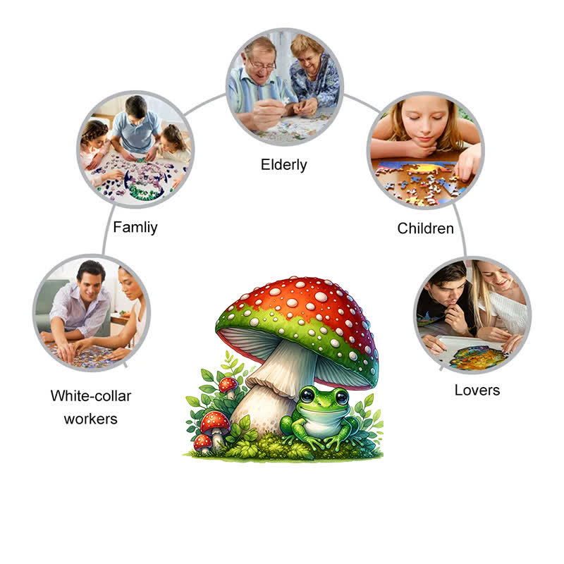 Cute Frog - Wooden Jigsaw Puzzle