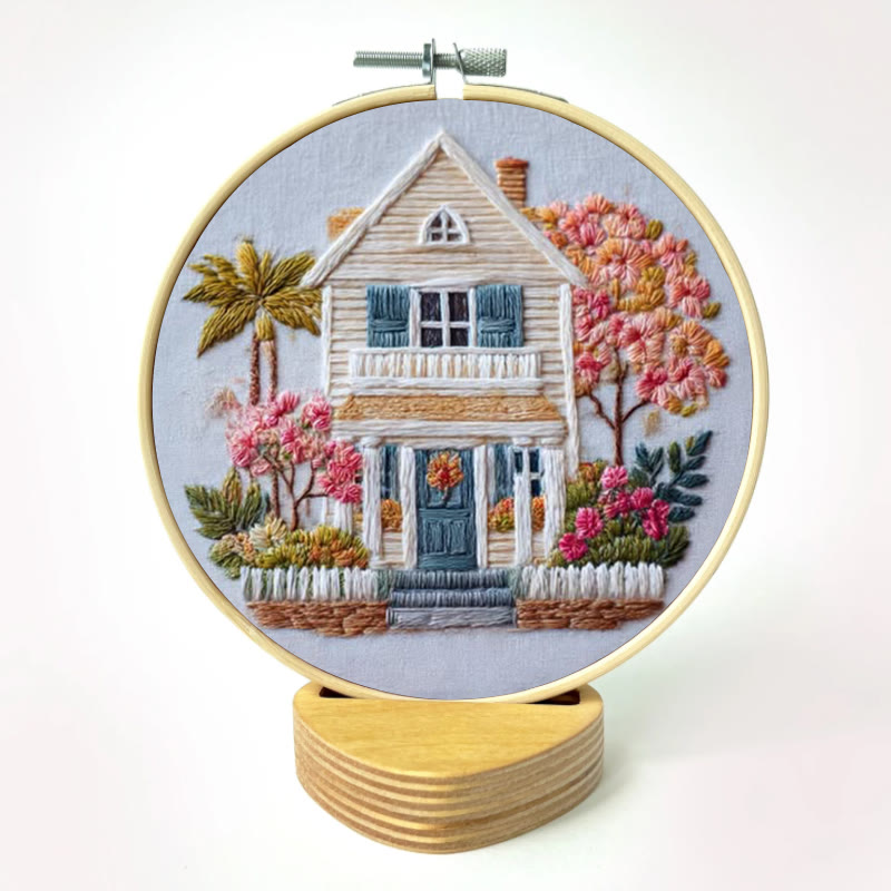 Rubbyoo Embroidery Kit - Vintage Cottage | Handmade Landscape Needlework | Diy Home Ornament - image 12