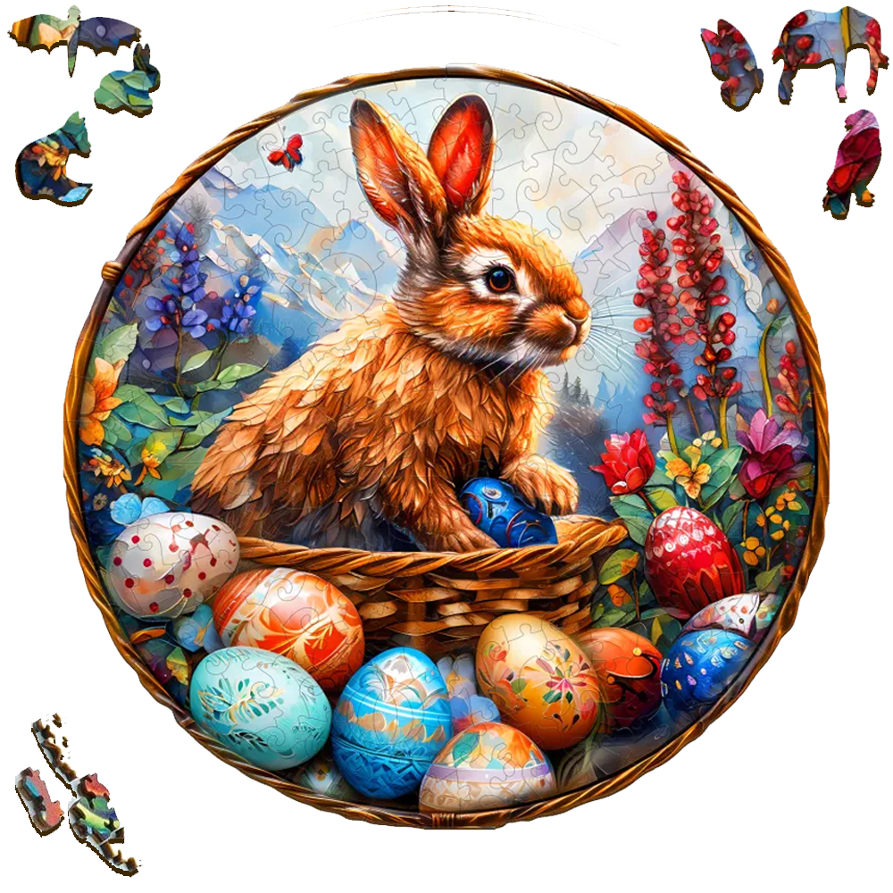 Easter Bunny - Wooden Jigsaw Puzzle