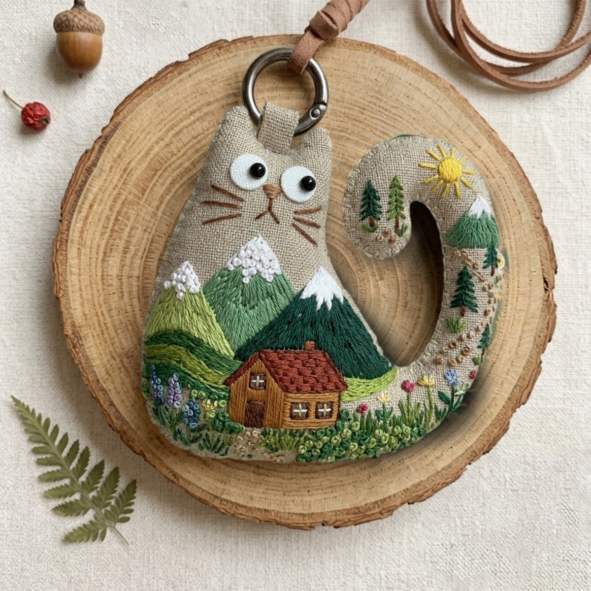 Rubbyoo Cat Embroidery Kit - Snow-capped Mountains | New Home Gift | Diy Nursery Decor - image 7