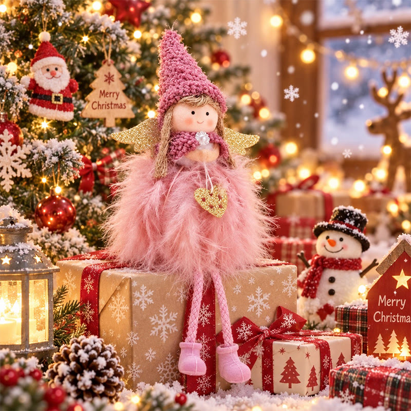 Rubbyoo Adorable Fairy Doll - Christmas Feather Angel Ornament | Charming Xmas Tree Decoration - Purple - image 7