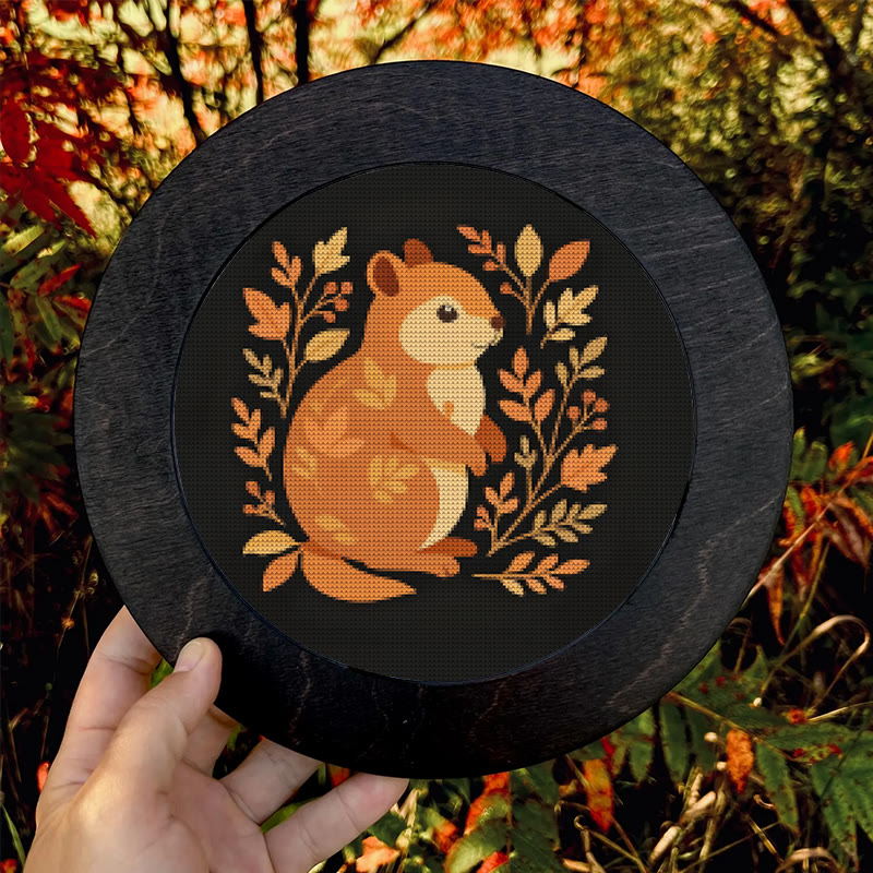  Cross Stitch Kit - Fall Squirrel | Halloween Autumn Craft |  Diy Animals Needlepoint - image 9