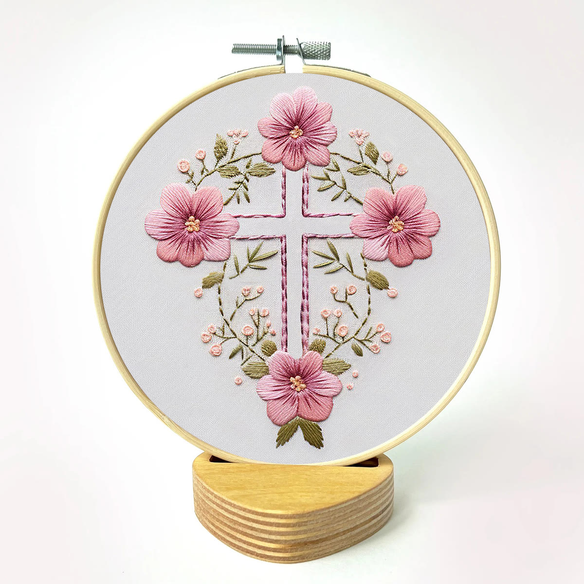 Rubbyoo Embroidery Kit - Flower Cross | Handmade Faith Craft | Creative Religious Decoration - image 12