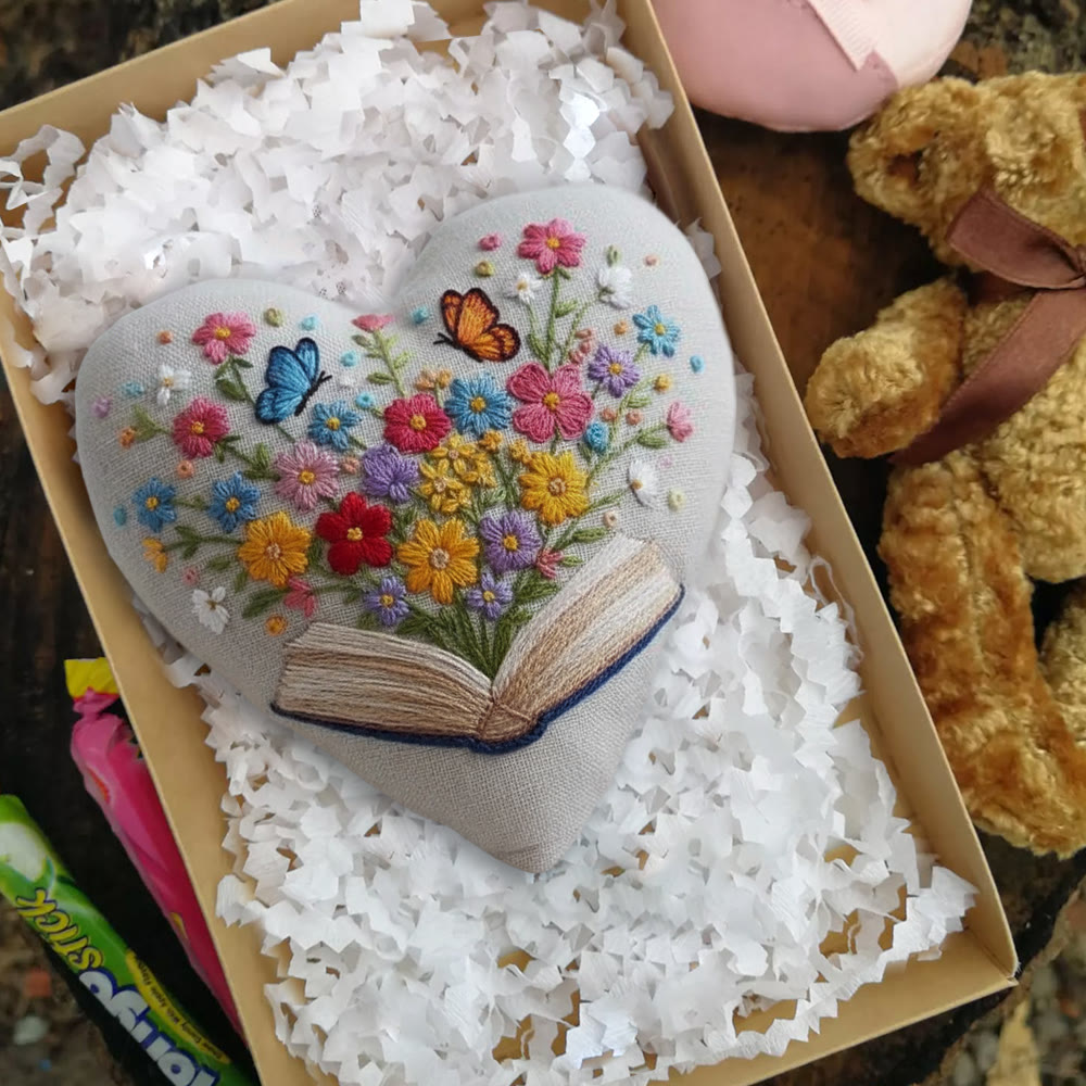 Rubbyoo Heart Embroidery Kit - Floral Book | Diy Stitch Art | Nice Gift For Book Lovers  - image 10