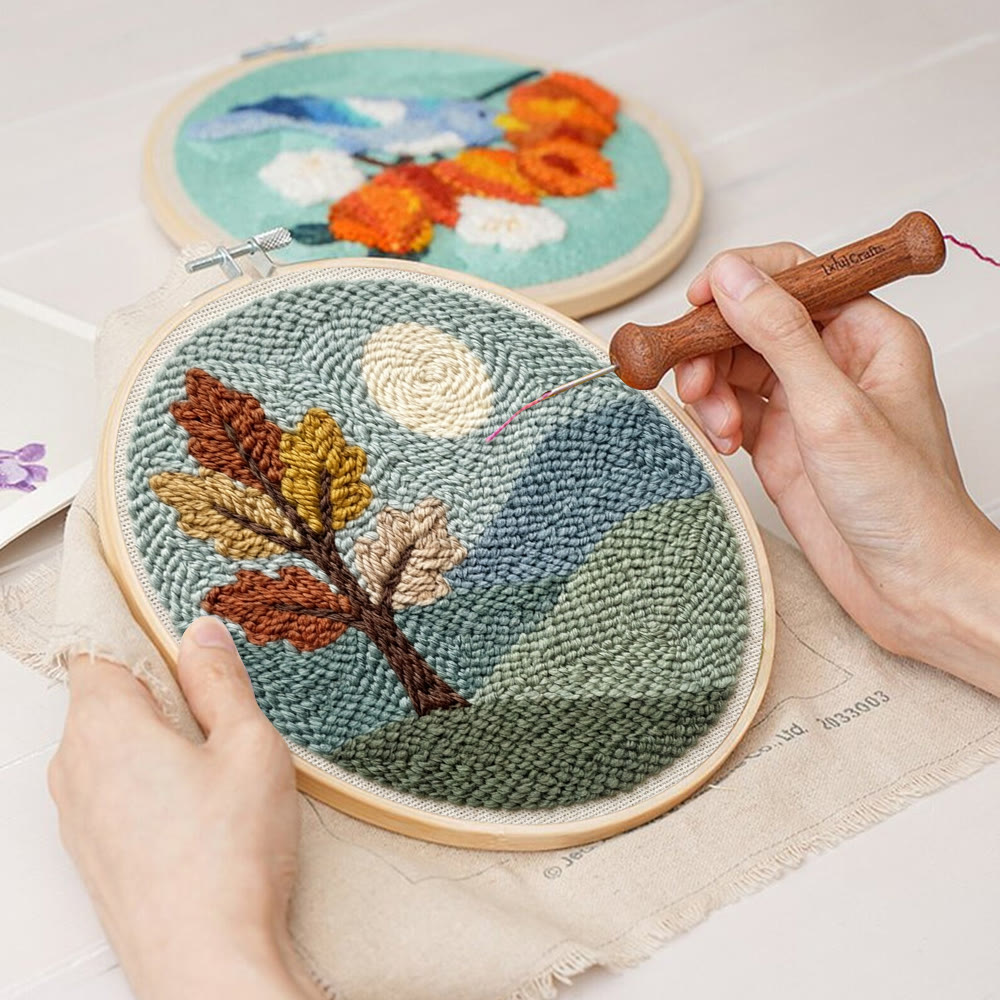 Standing Maple Tree Punch Needle Kit - Easy-to-do Handicraft For Nature Lover | Artistic Wall Hanging Art - image 10