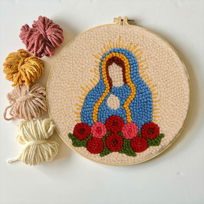  Our Lady Of Altagracia Punch Needle Kit - Handmade Stitch Art | Nice Wall Hanging Creation - image 4