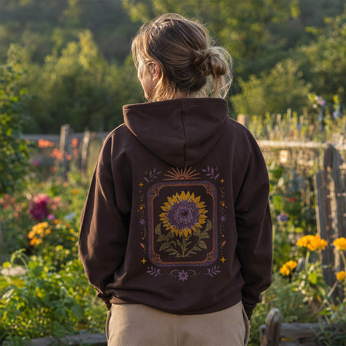 Rubbyoo Celestial Sunflower Unisex Hoodie  - image 4