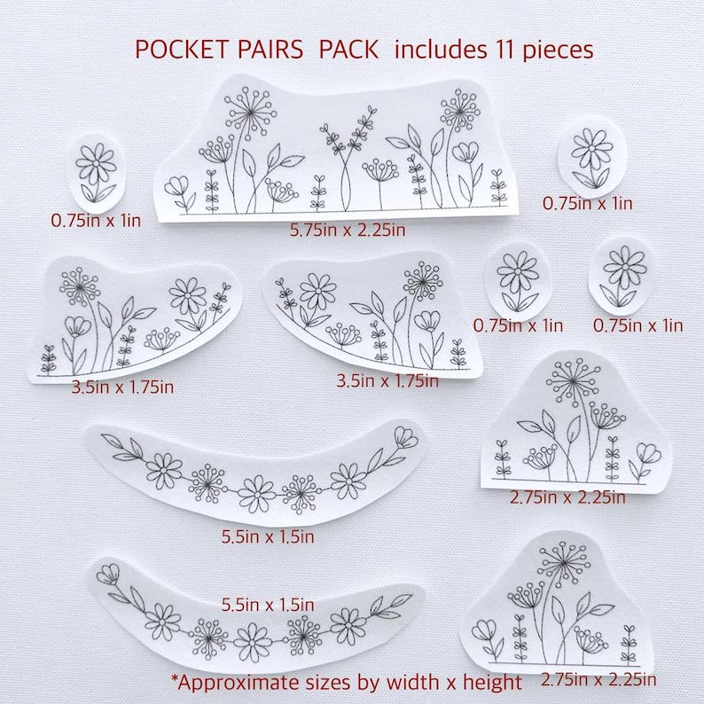  Floral Stick And Stitch Patterns | Perfect For Decorating Cloths | Beginner Embroidery Stitch - 11pcs - image 6