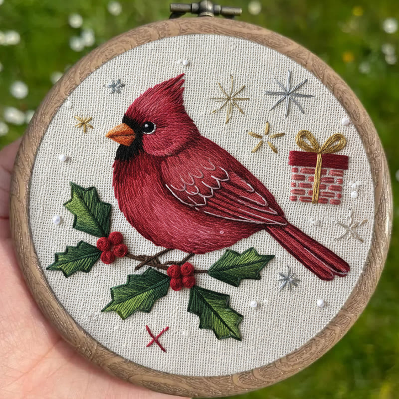Rubbyoo Embroidery Kit - Holiday Cardinal | Perfect For Christmas Decor | Handmade Gift For Friends - image 5