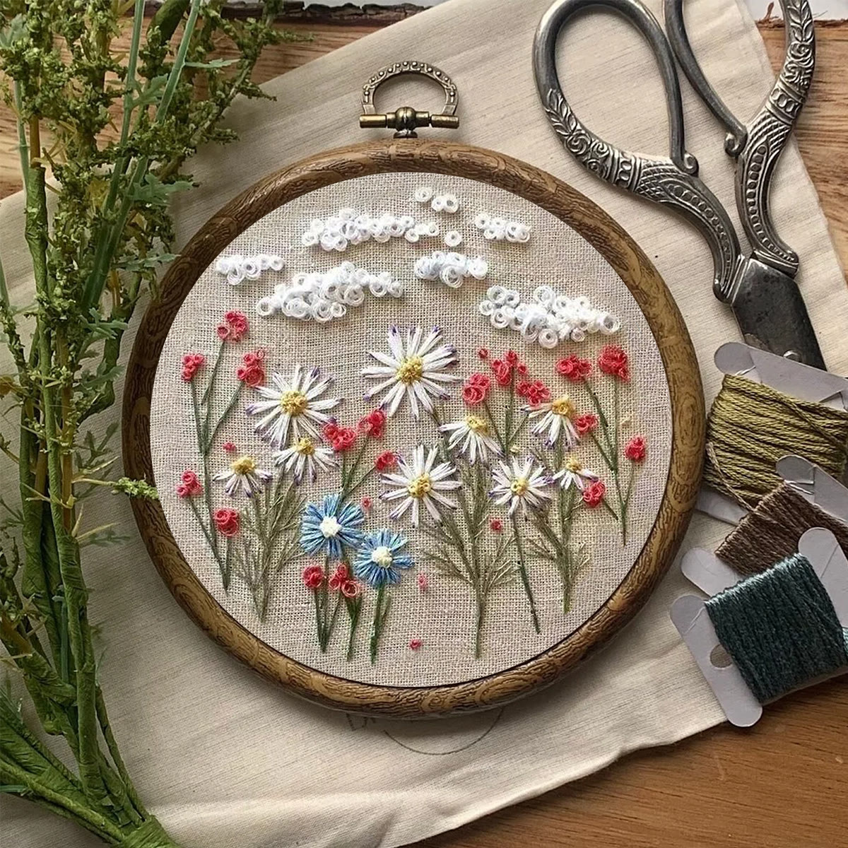 Rubbyoo Embroidery Kit- Daisy Pattern | Embroidery Kit For Beginner,Modern Embroidery - image 8