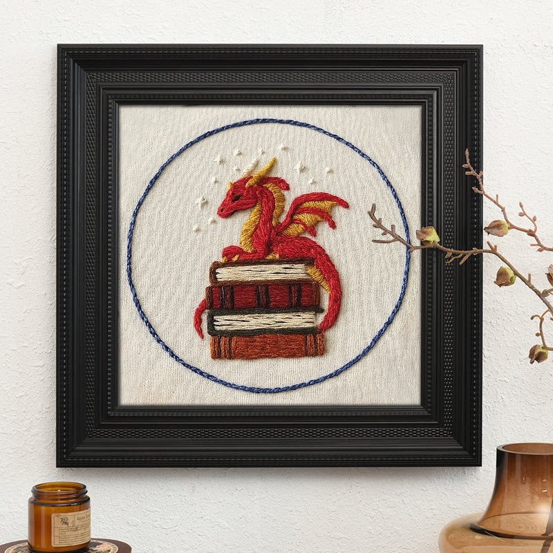 Rubbyoo Embroidery Kit - Sleeping Dragon | Unique Home Decor | Diy Handmade Craft  - Embroidery Kit Plus An Extra Frame - image 10