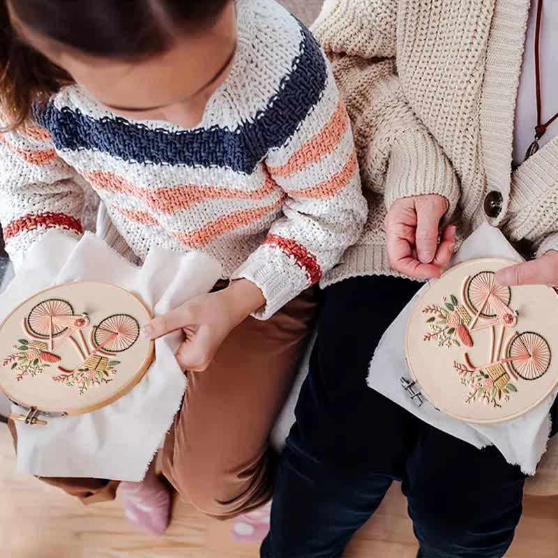 Rubbyoo Embroidery Kit - Floral Bike Modern Home Decor Craft kit - image 10