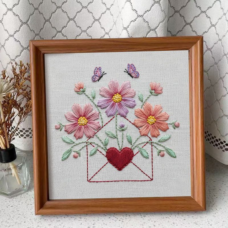 Rubbyoo Embroidery Kit - Flower Letter | Beginner Handmade Craft | Unique Stitch Artwork - Embroidery Kit Plus An Extra Frame - image 9