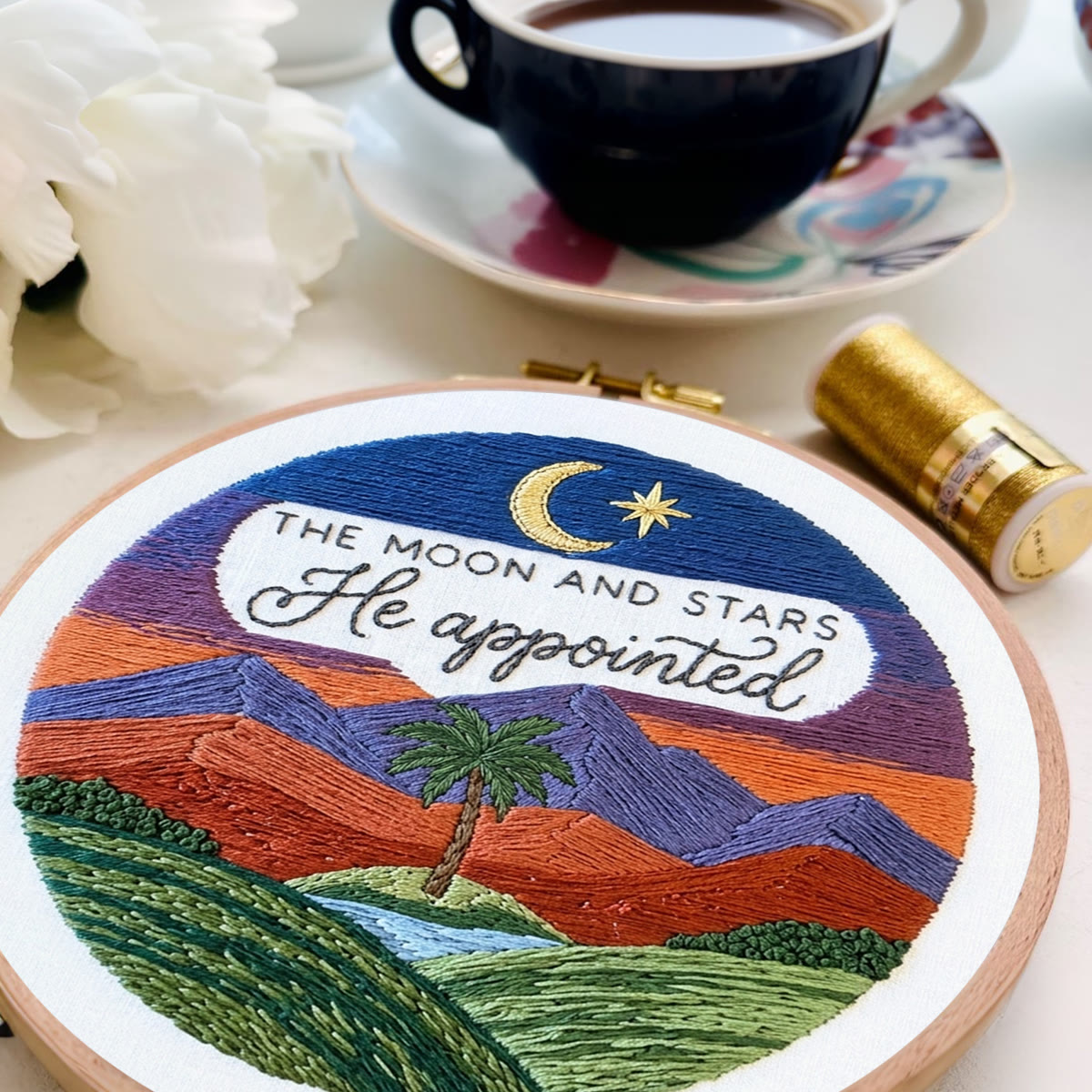 Rubbyoo Embroidery Kit - God Created The Lights Of The Sky | Genesis 1:16 | Christian Wall Art  - image 7