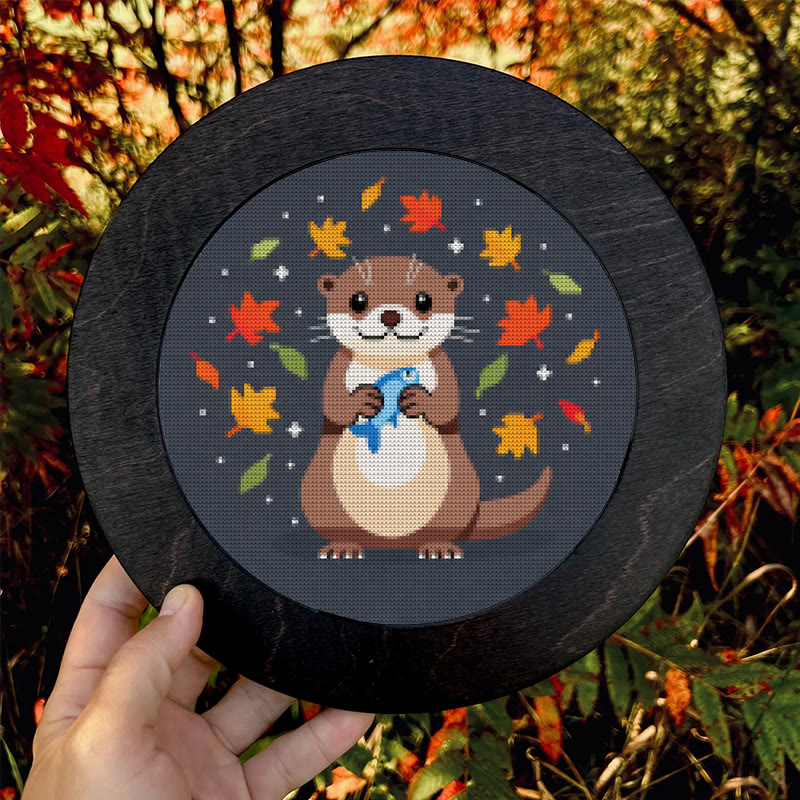  Cross Stitch Kit - Happy Otter | Autumn Home Ornament | Perfect Handicraft For Animal Lover - image 8