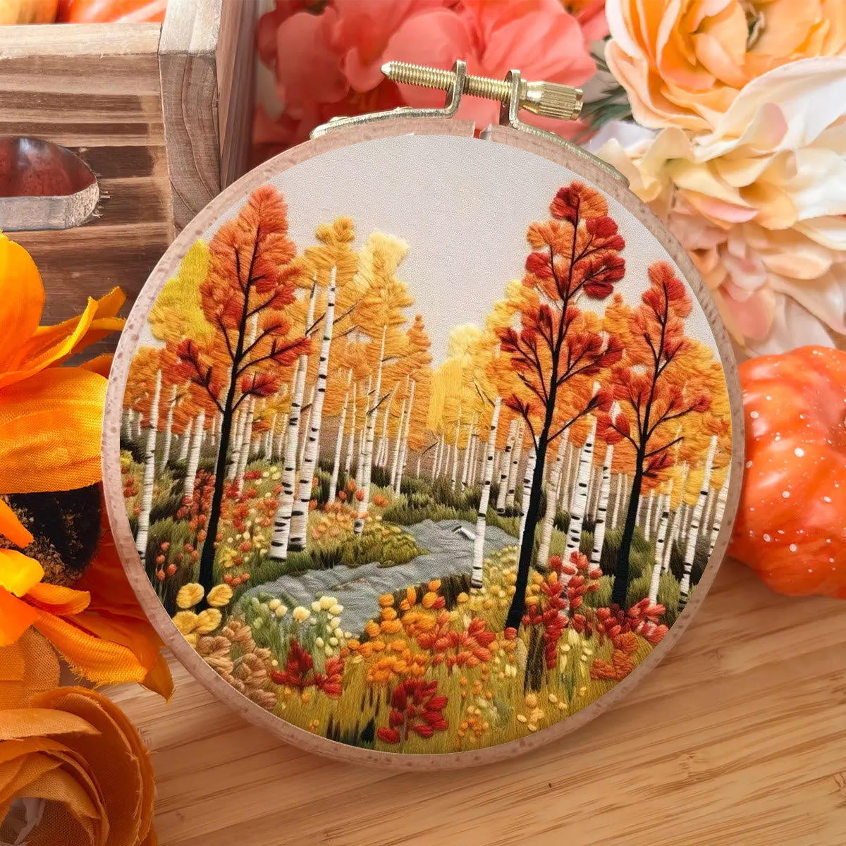 Rubbyoo Embroidery Kit - Autumn Street | Charming Landscape Craft | Perfect For Home Decor - image 5