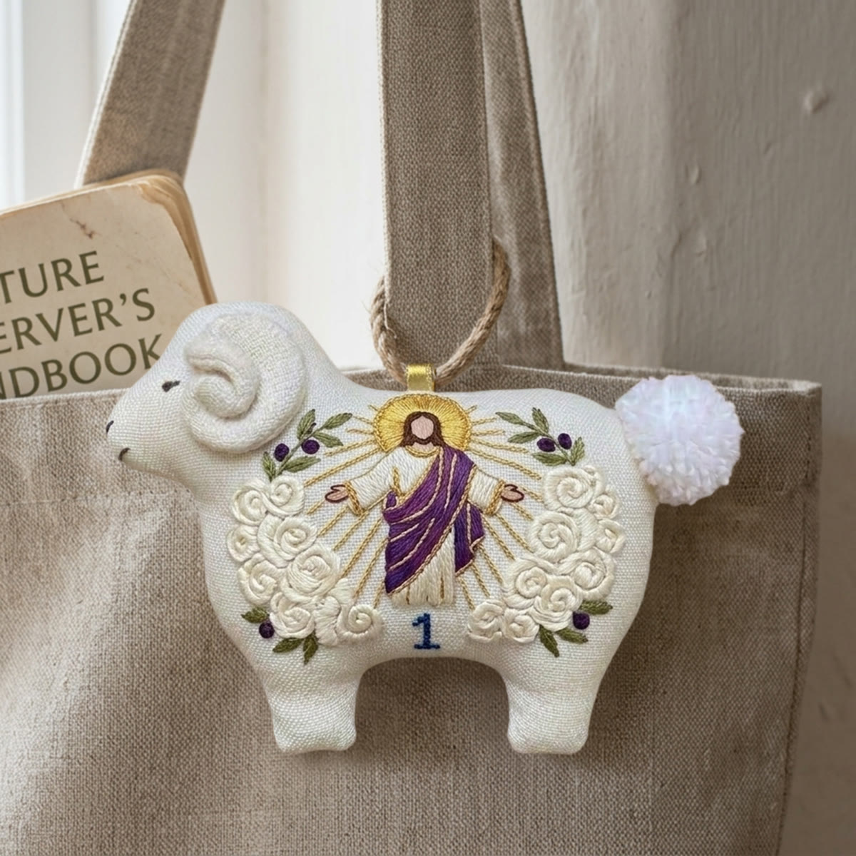 Rubbyoo Lamb-shaped Embroidery Kit - Nativity Scene | Religion Handmade Craft | Diy Holiday Ornament - image 3