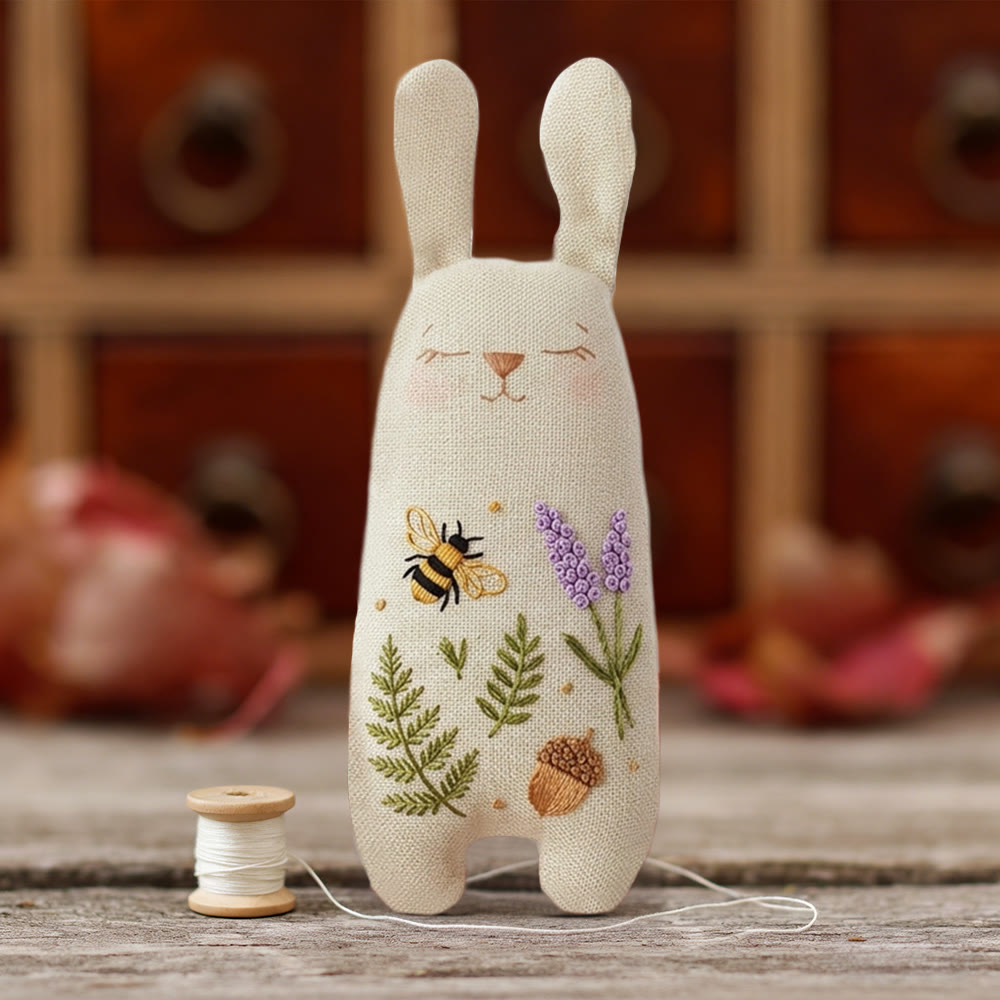 Rubbyoo Bunny Toy Embroidery Kit - Bee And Flower | Diy Craft For Beginner | Unique Handmade Needlework - image 8