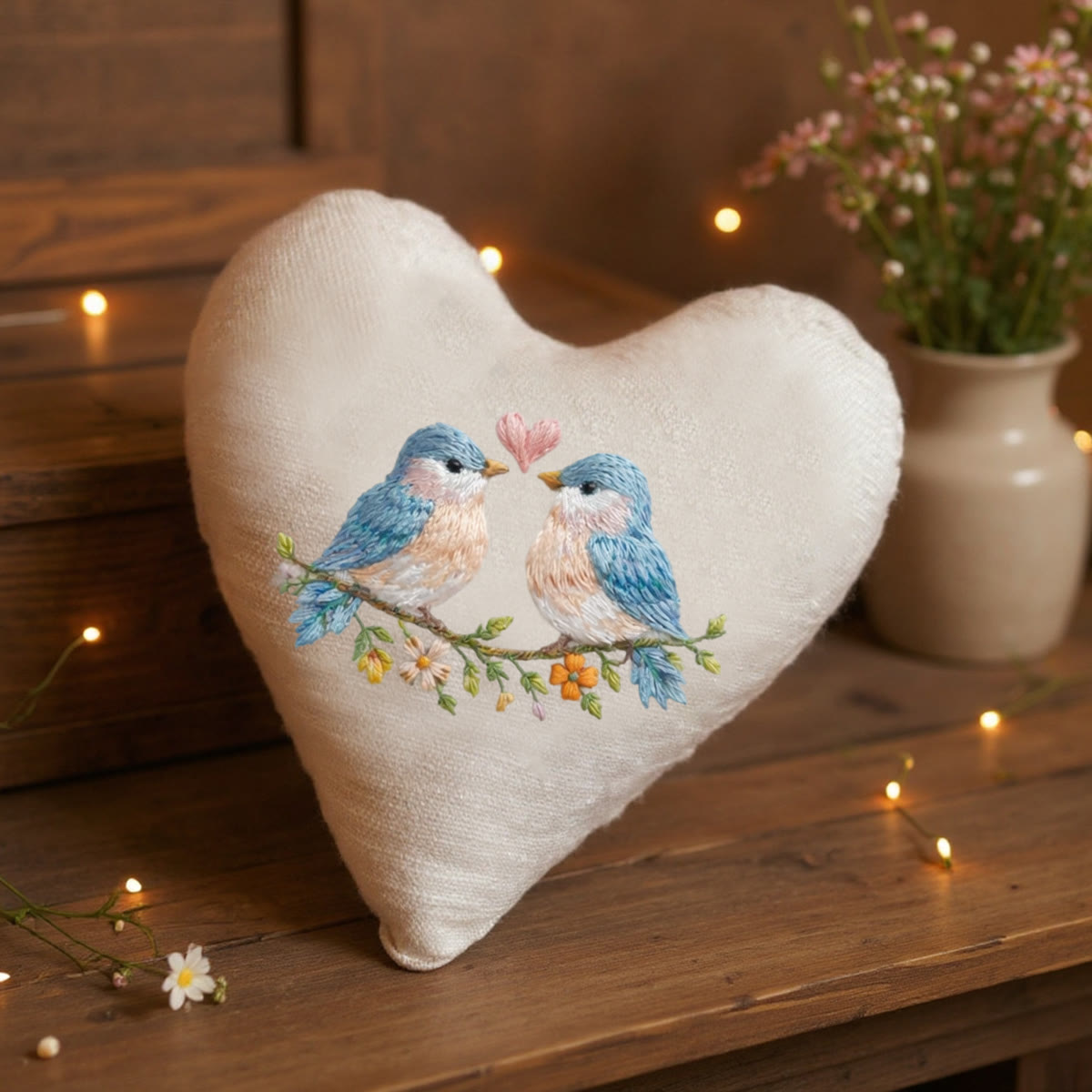 Rubbyoo Heart Embroidery Kit - Twin Birds Heart | Cute Hanging Ornament | Beginner-friendly Diy - image 6