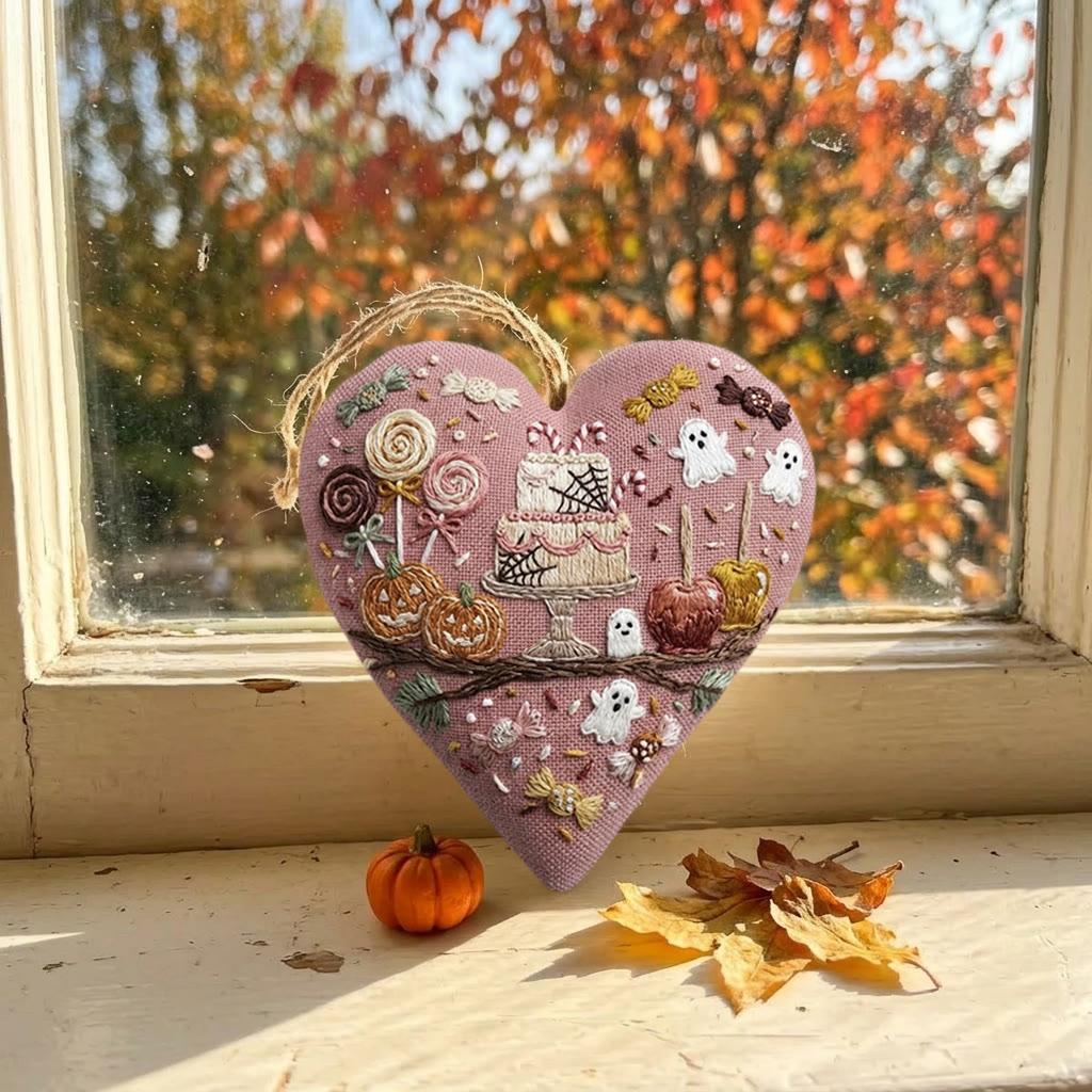 Rubbyoo Heart Embroidery Kit - Spiderweb Cake | Trick-or-treat Gift | Halloween Party Decor - image 7