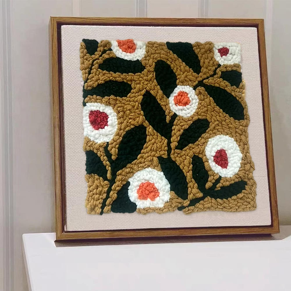 Little Flowers Square Punch Needle Kit - Diy Entryway Floral Decor | Easy Needle Artwork - image 7