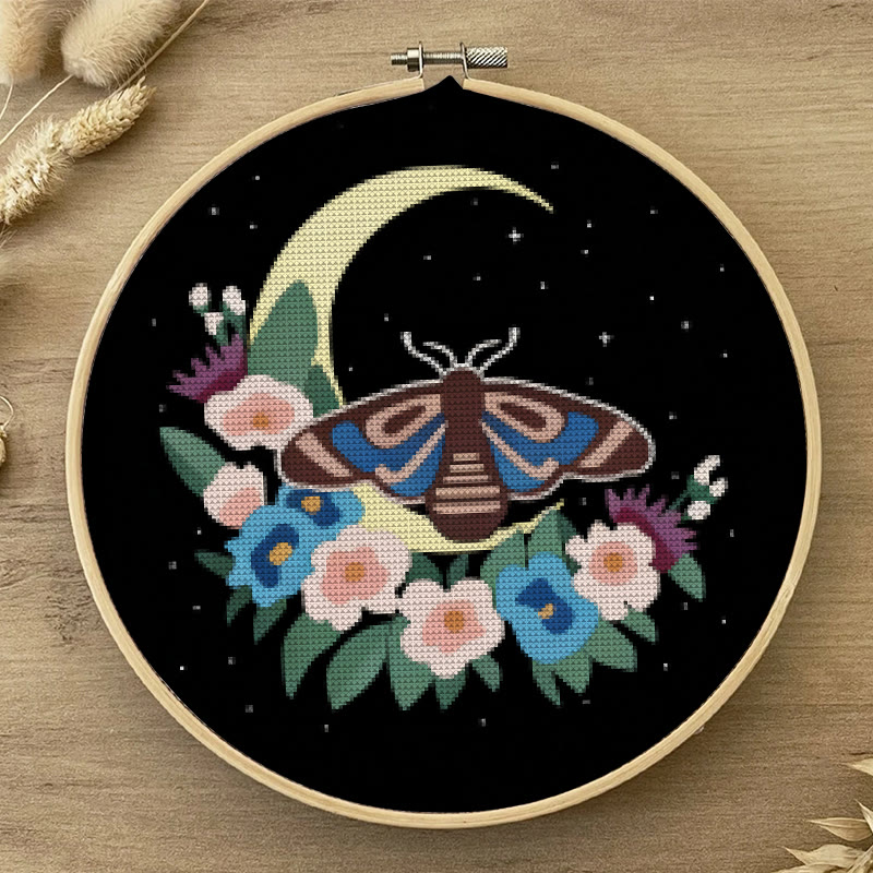 Cross Stitch Kit - Moonlight Moth | Creative Insect Artwork | Perfect For Room Decor - image 5