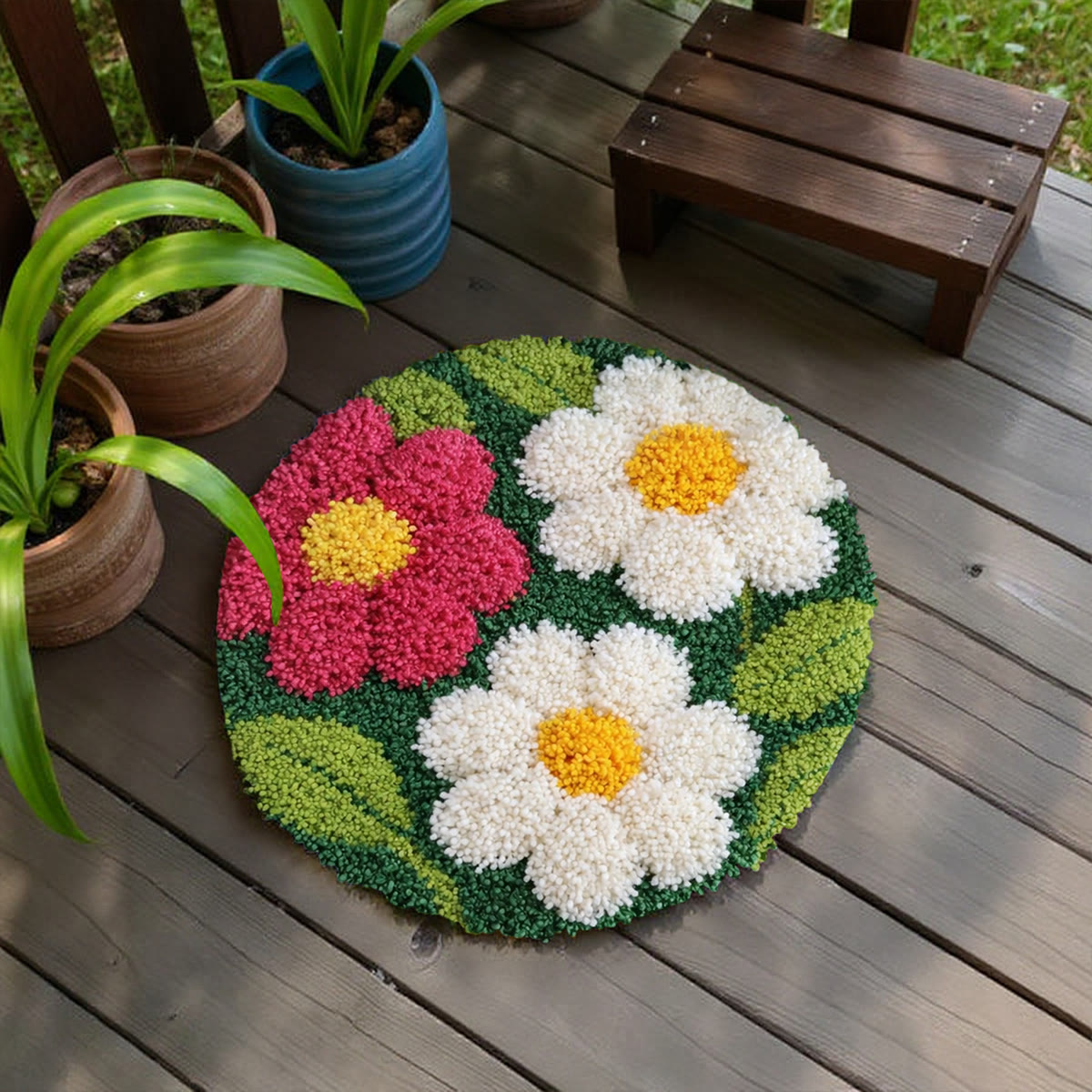 Rubbyoo Latch Hook Rug Kit - Spring Flowers | Tufted Floor Carpet | Diy Home Decor - image 6
