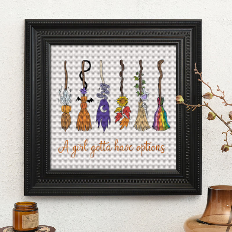  Cross Stitch Kit - Magic Broom | Halloween Decorative Craft | Diy Wall Collection  - image 10