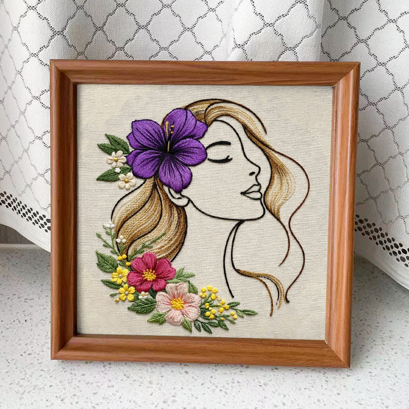 Rubbyoo Embroidery Kit - Gorgeous Woman | Modern Stitch Patten | Perfect Gift For Her - Embroidery Kit Plus An Extra Frame - image 10