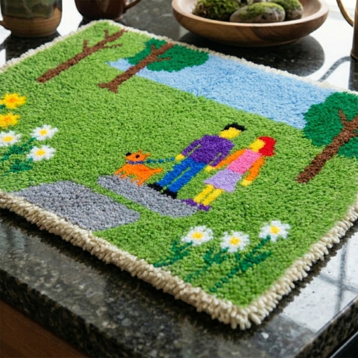 Rubbyoo Latch Hook Rug Kit - Park Date | Diy Handmade Carpet | Unique Anniversary Gift - image 7