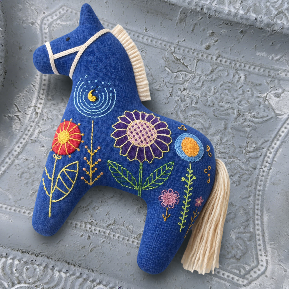 Rubbyoo Dala Horse Embroidery Kit - Little Flower | Floral Stitch Craft | Diy Animal Ornament - image 8