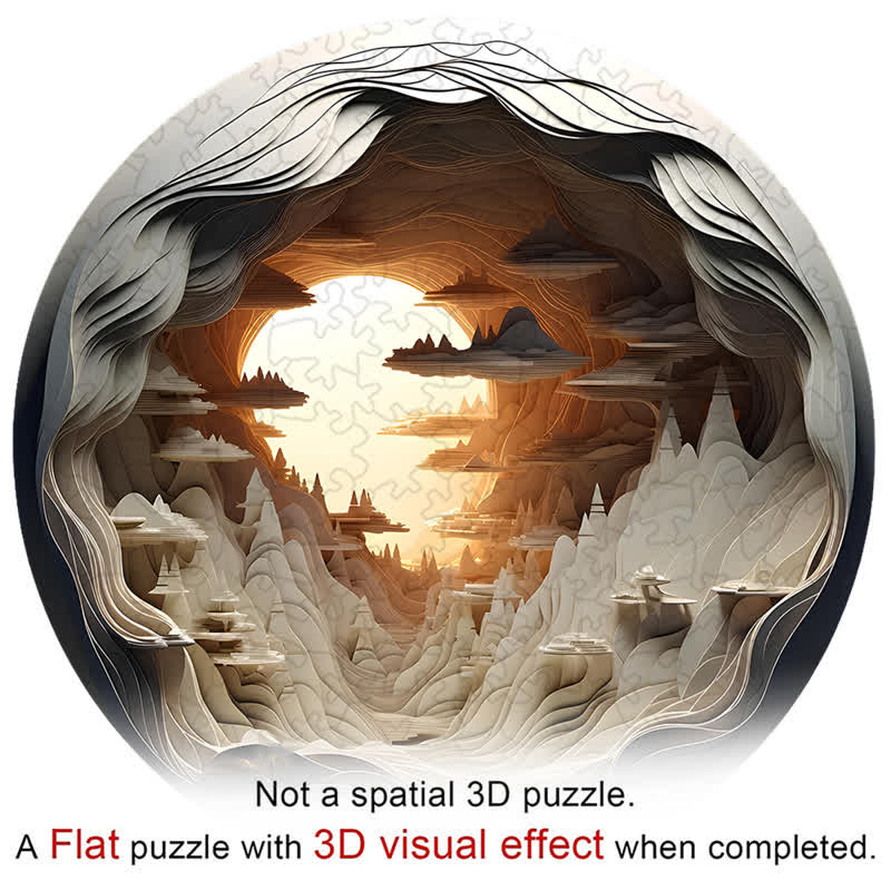 3D vision inside the cave-3 - Wooden Jigsaw Puzzle