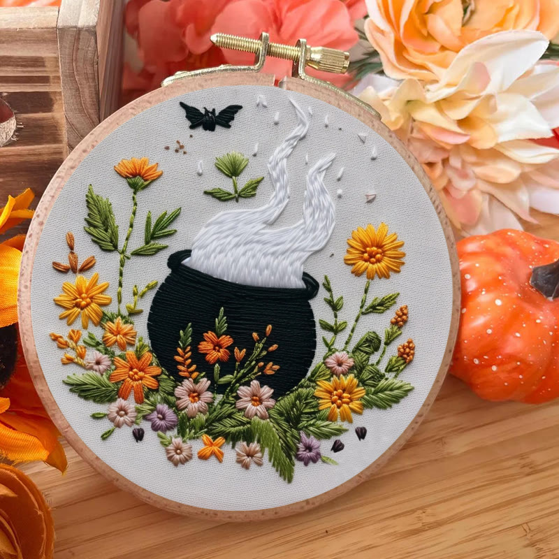 Rubbyoo Embroidery Kit - Magical Cauldron | Personalized Halloween Ornament | Beginner Halloween Handicraft - image 6