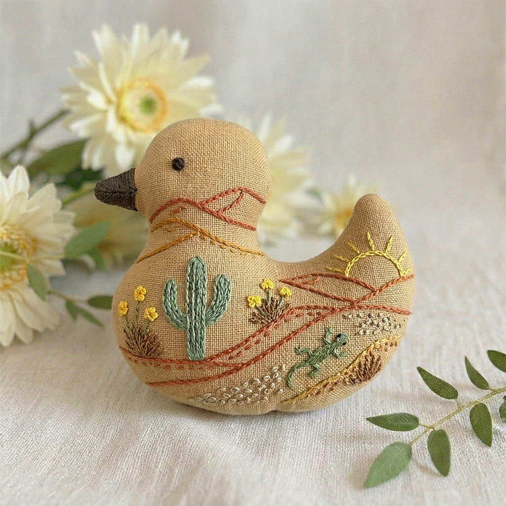 Rubbyoo Duck Embroidery Kit - Sunny Cactus | Landscape Handmade Art | Gift For Her - image 2