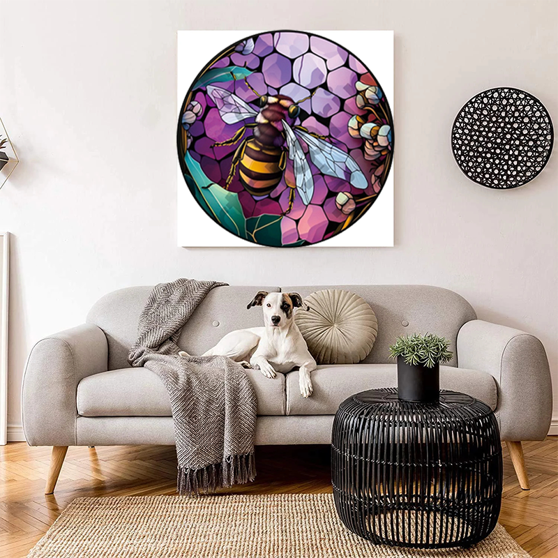 Purple Garden Bee - Wooden Jigsaw Puzzle