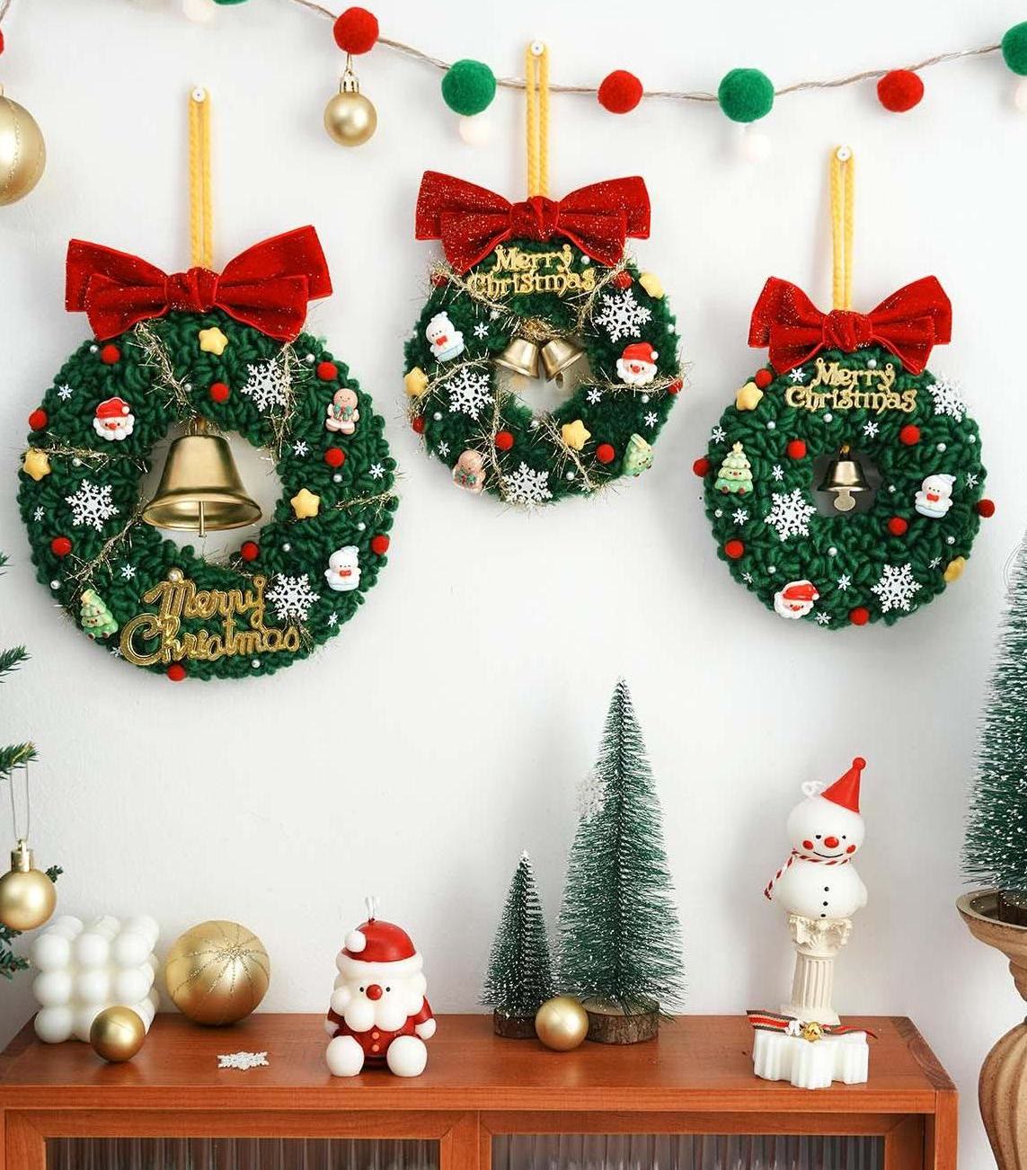 Christmas Wreath Punch Needle Kit - Unique Christmas Yarn Craft | Perfect Needlework For Home Ornament - image 6