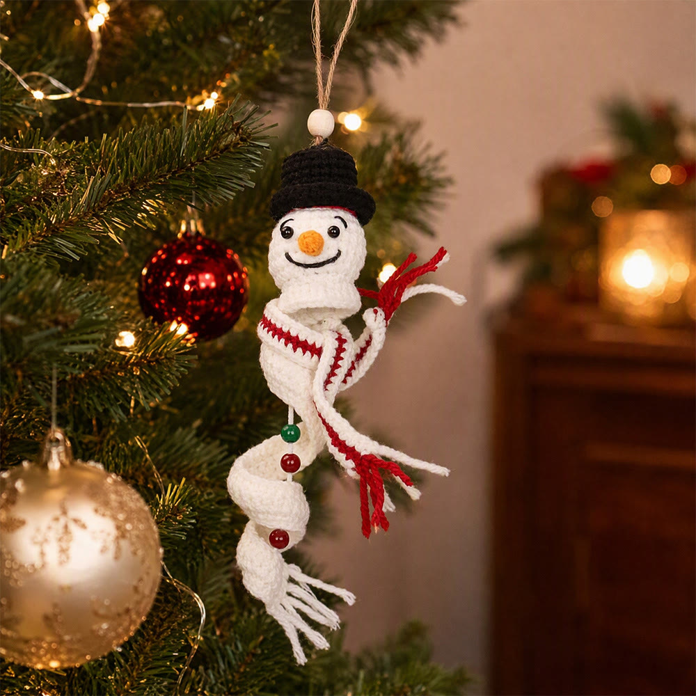 Rubbyoo Lovely Crochet Christmas Hanging Decor - Handmade Festive Door Hanger | Cute Holiday Room Accent  - Snowman - image 3