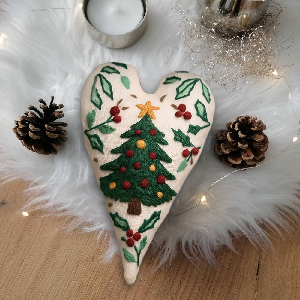Rubbyoo Heart Embroidery Kit - Christmas Tree | Perfect Handmade Gift For Kid | Diy Needle Art  - image 7