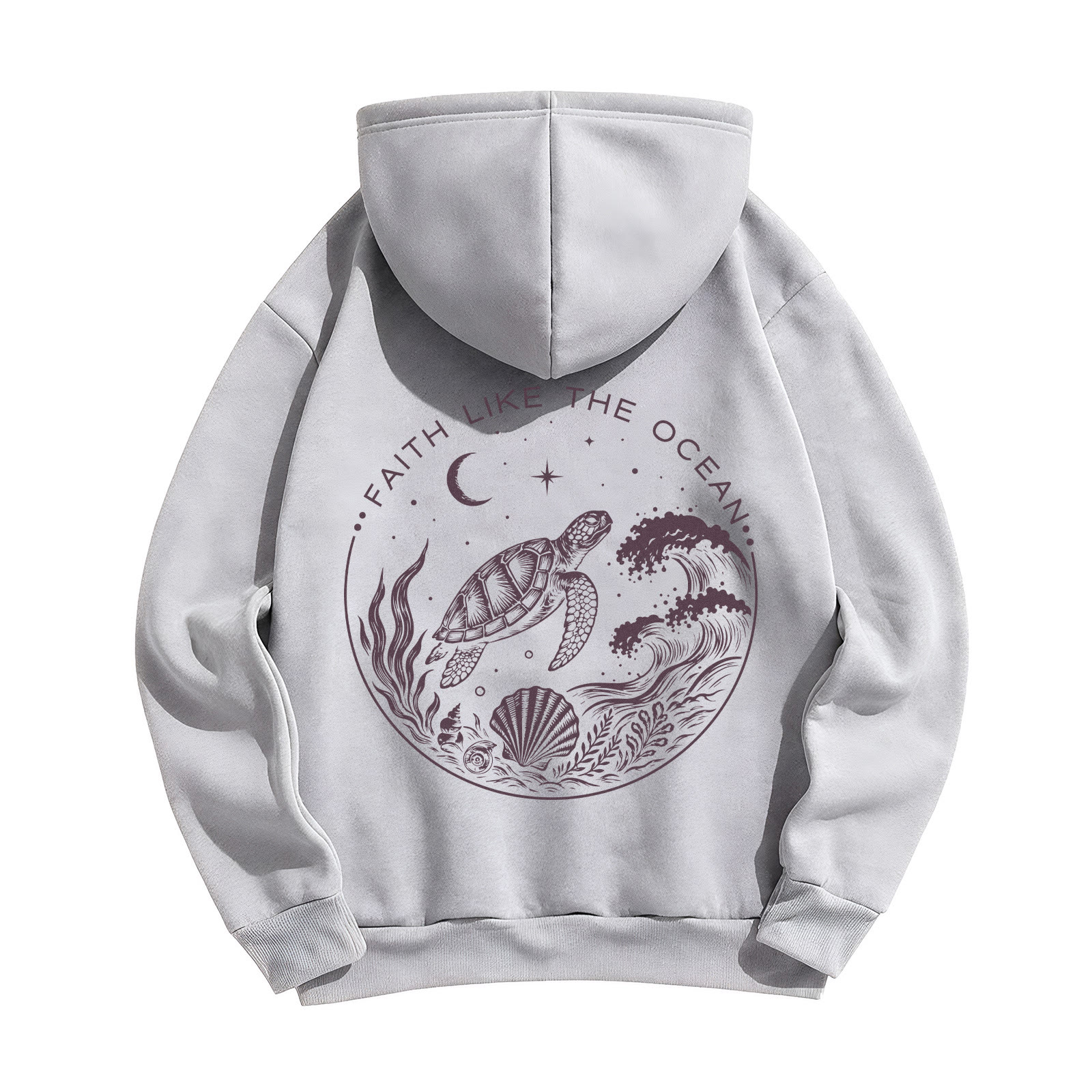 Rubbyoo Faith Like The Ocean Unisex Hoodie  - Grey - 2XL - image 10