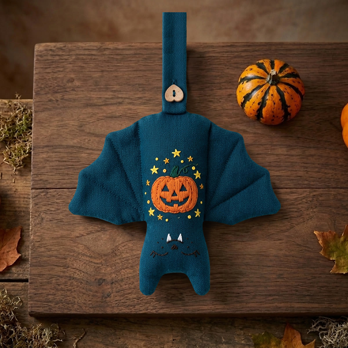Rubbyoo Bat Embroidery Kit - Jack-o'-Lantern | Spooky Cute Gift | Halloween Tree Ornament - image 7