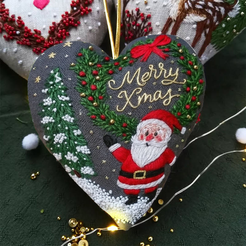 Rubbyoo Heart Embroidery Kit - Merry Christmas | Diy Holiday Collection | Nice Gifts For Friends - image 2