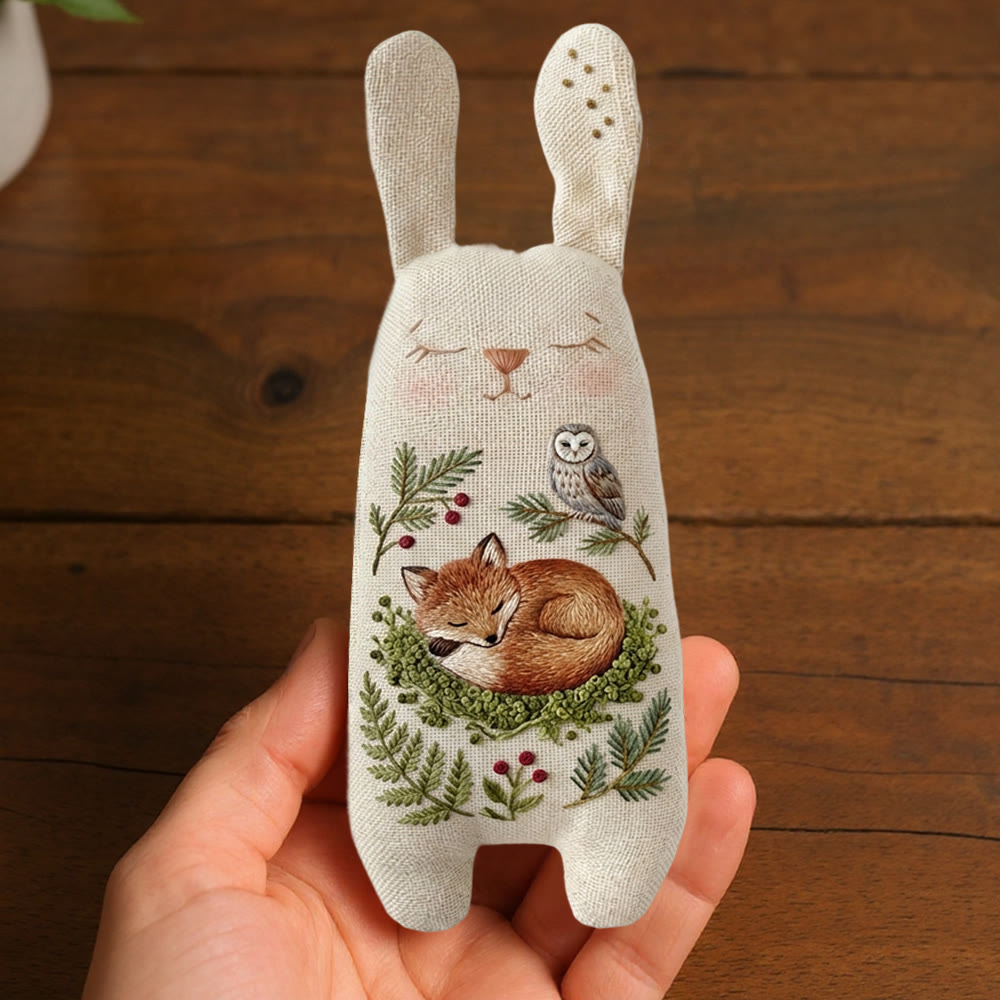 Rubbyoo Bunny Toy Embroidery Kit - Sleeping Fox And Owl | Creative Craft | Unique Handmade Toy For Kids - image 7